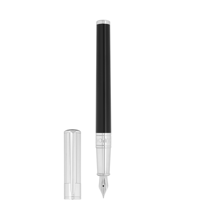 ST Dupont Initial D Initial Fountain Pen, Palladium, Ltd. Edt., Silver