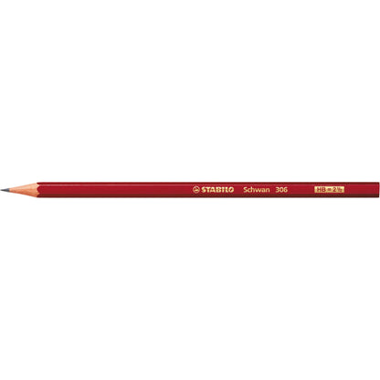 STABILO Swano 306 Härte HB Bleistift rot – Ansicht 3