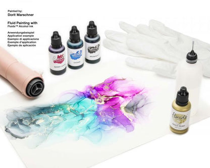 Octopus Fluids Alcohol Ink Set MIDNIGHT, OCEAN, BERRY JUICE Alkoholtinte für Fluid Art, Resin und Mixed-Media