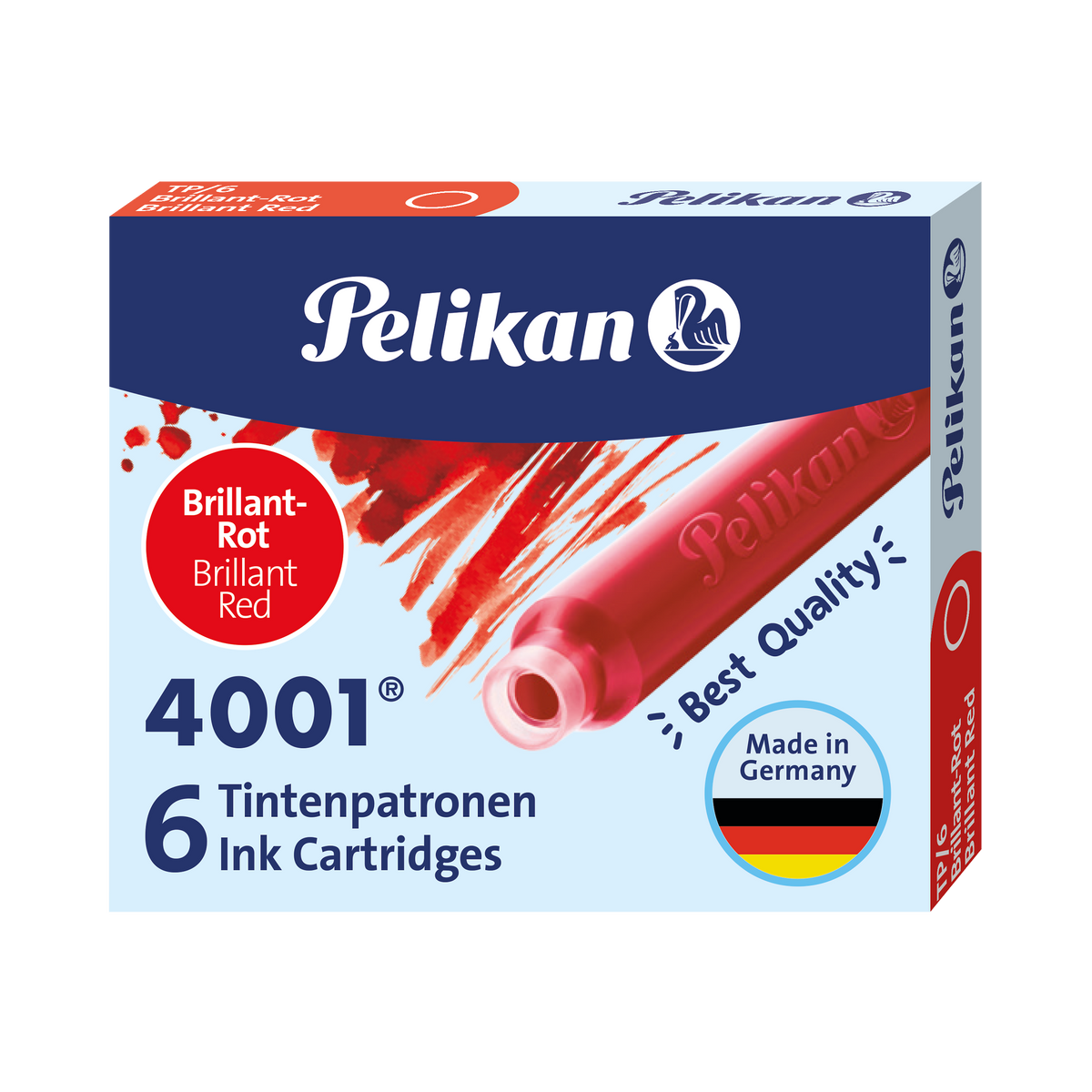 Pelikan Tintenpatronen 4001 TP/6, Brillant-Rot