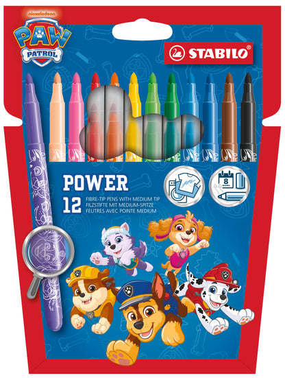 STABILO power PAW Patrol Filzstift 12er Set – 12 Farben, mit PAW Patrol Motiven bedruckt – Ansicht 1