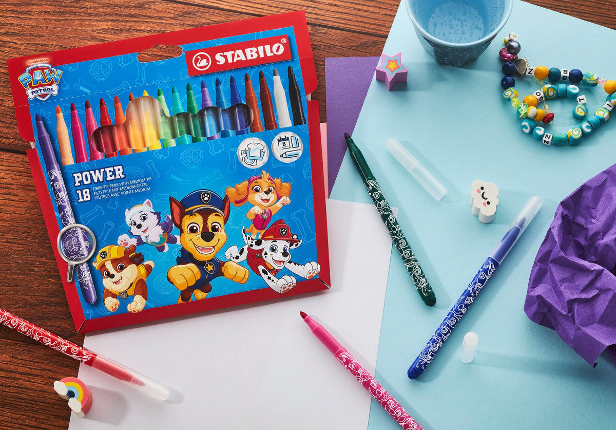 STABILO power PAW Patrol Filzstift 12er Set – 12 Farben, mit PAW Patrol Motiven bedruckt – Ansicht 4