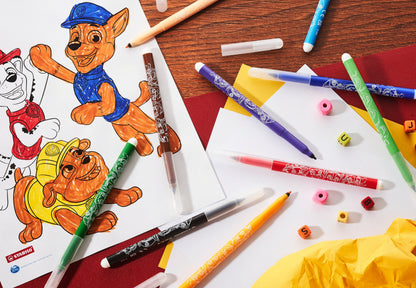 STABILO Trio A-Z PAW Patrol Filzstift mit Dreikant-Griffzone 12er Set – 12 Farben, bedruckt mit PAW Patrol Motiven – Ansicht 6