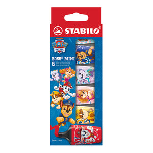 STABILO BOSS MINI PAW Patrol Textmarker 6er Pack – 6 Farben, bedruckt mit PAW Patrol Motiven – Ansicht 1