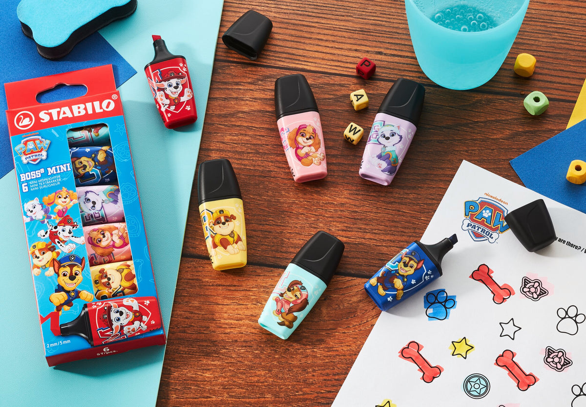 STABILO BOSS MINI PAW Patrol Textmarker 6er Pack – 6 Farben, bedruckt mit PAW Patrol Motiven – Ansicht 5