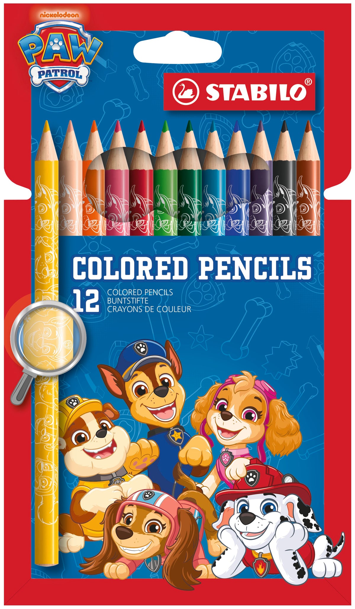STABILO Buntstift PAW Patrol 12er Set – 12 Farben, mit PAW Patrol Motiven bedruckt – Ansicht 1