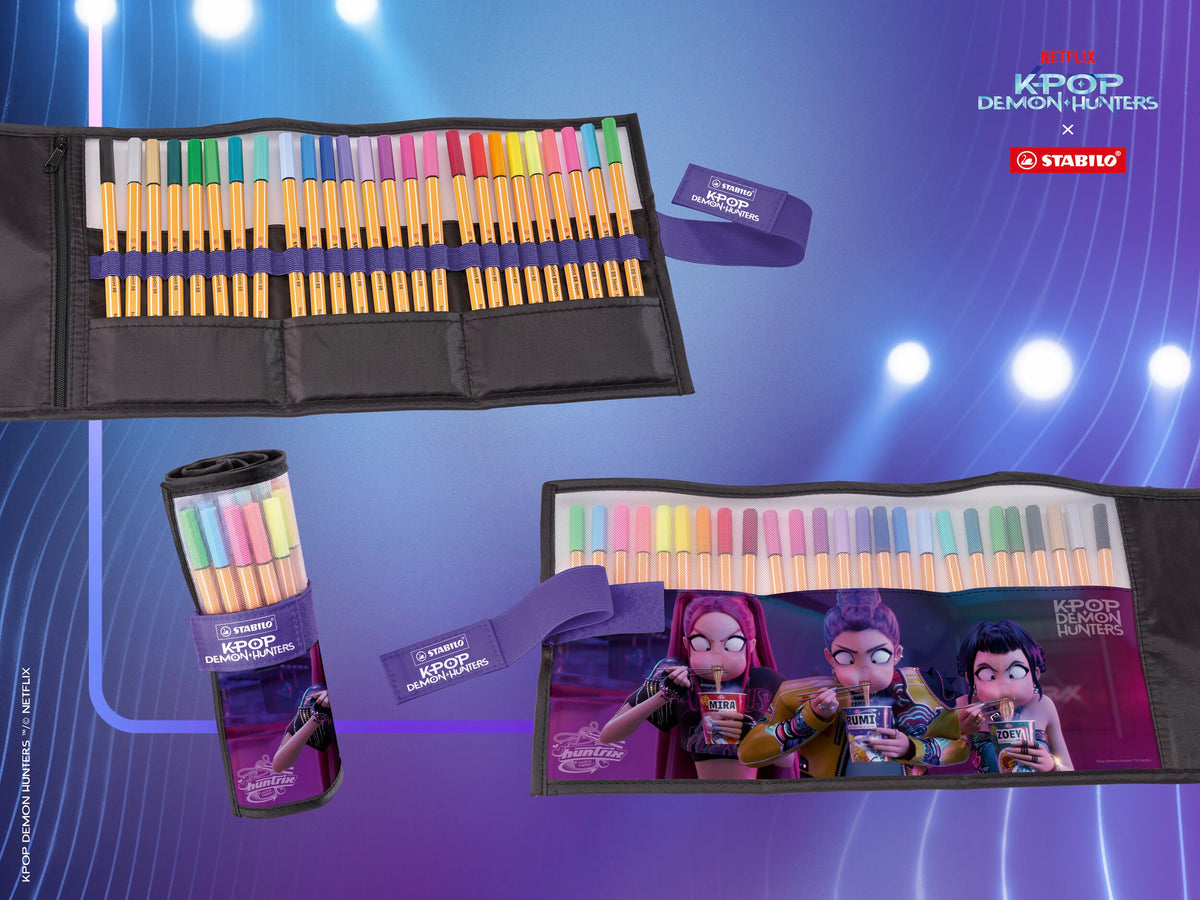 STABILO point 88 KPop Demon Hunters Fineliner Rollerset – 25er Set in Schwarz/Violett, 25 Farben – Ansicht 5
