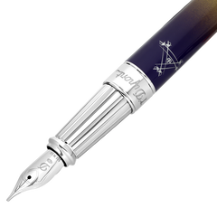 ST Dupont Füllfederhalter Line D Line D, Palladium, Ltd. Edt., Blau