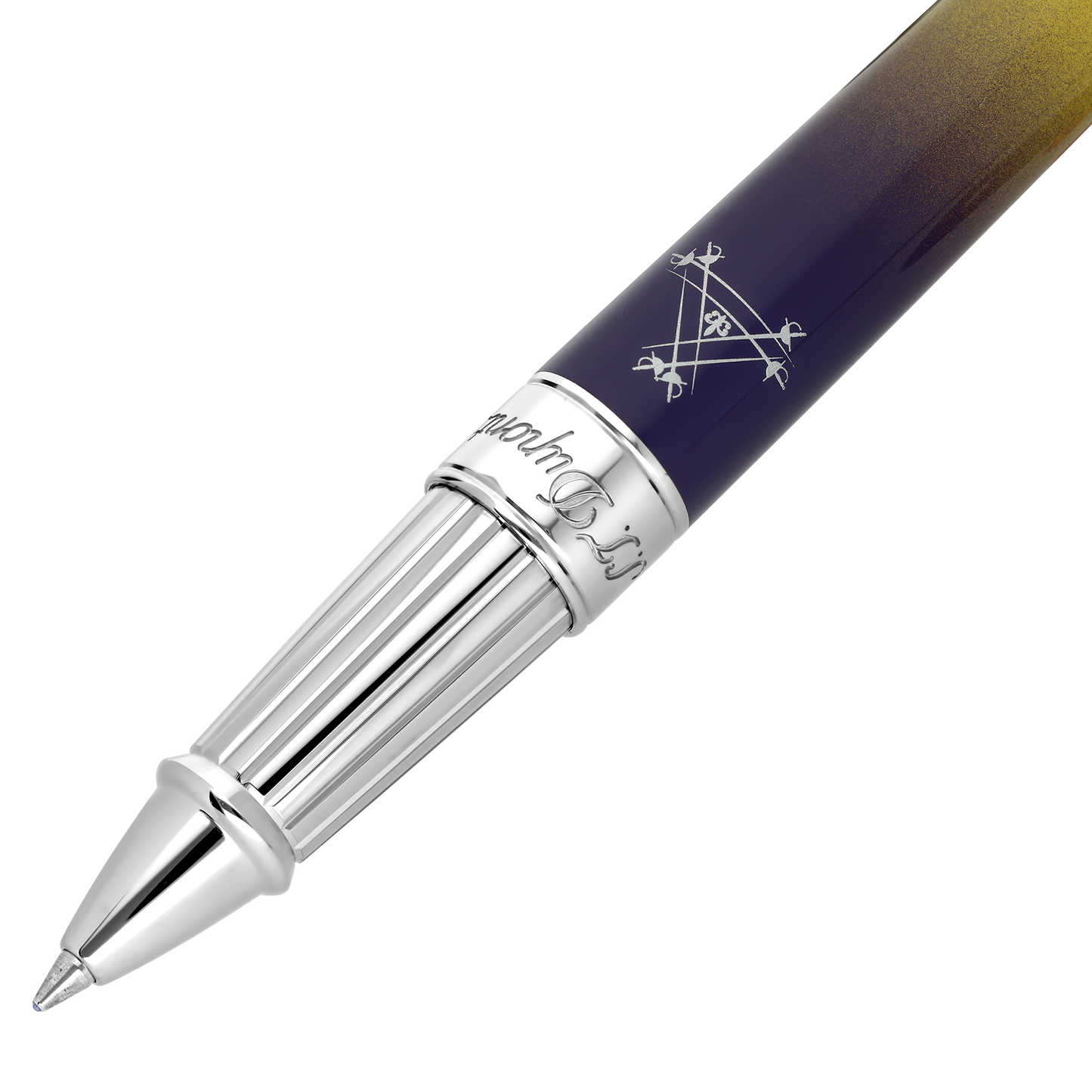 ST Dupont Tintenroller Line D Line D, Palladium, Ltd. Edt., Blau