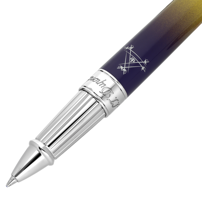 ST Dupont Tintenroller Line D Line D, Palladium, Ltd. Edt., Blau
