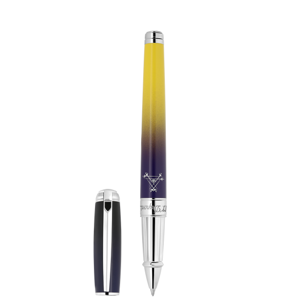 ST Dupont Tintenroller Line D Line D, Palladium, Ltd. Edt., Blau