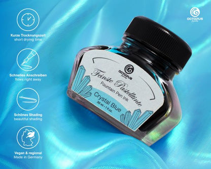 Octopus Fluids Füllhaltertinte Pastell Octopus Fluids Schreibtinten Crystal Blue