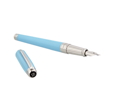 ST Dupont Fountain Pen Line D Eternity Eternity, Palladium, Turquoise-blue