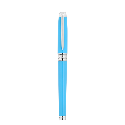 ST Dupont Fountain Pen Line D Eternity Eternity, Palladium, Turquoise-blue