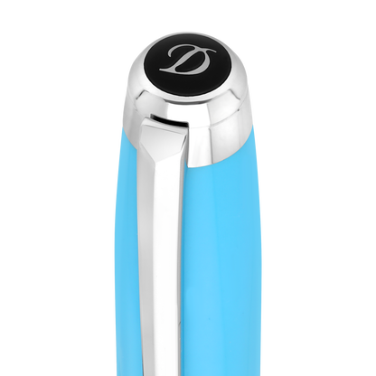ST Dupont Fountain Pen Line D Eternity Eternity, Palladium, Turquoise-blue