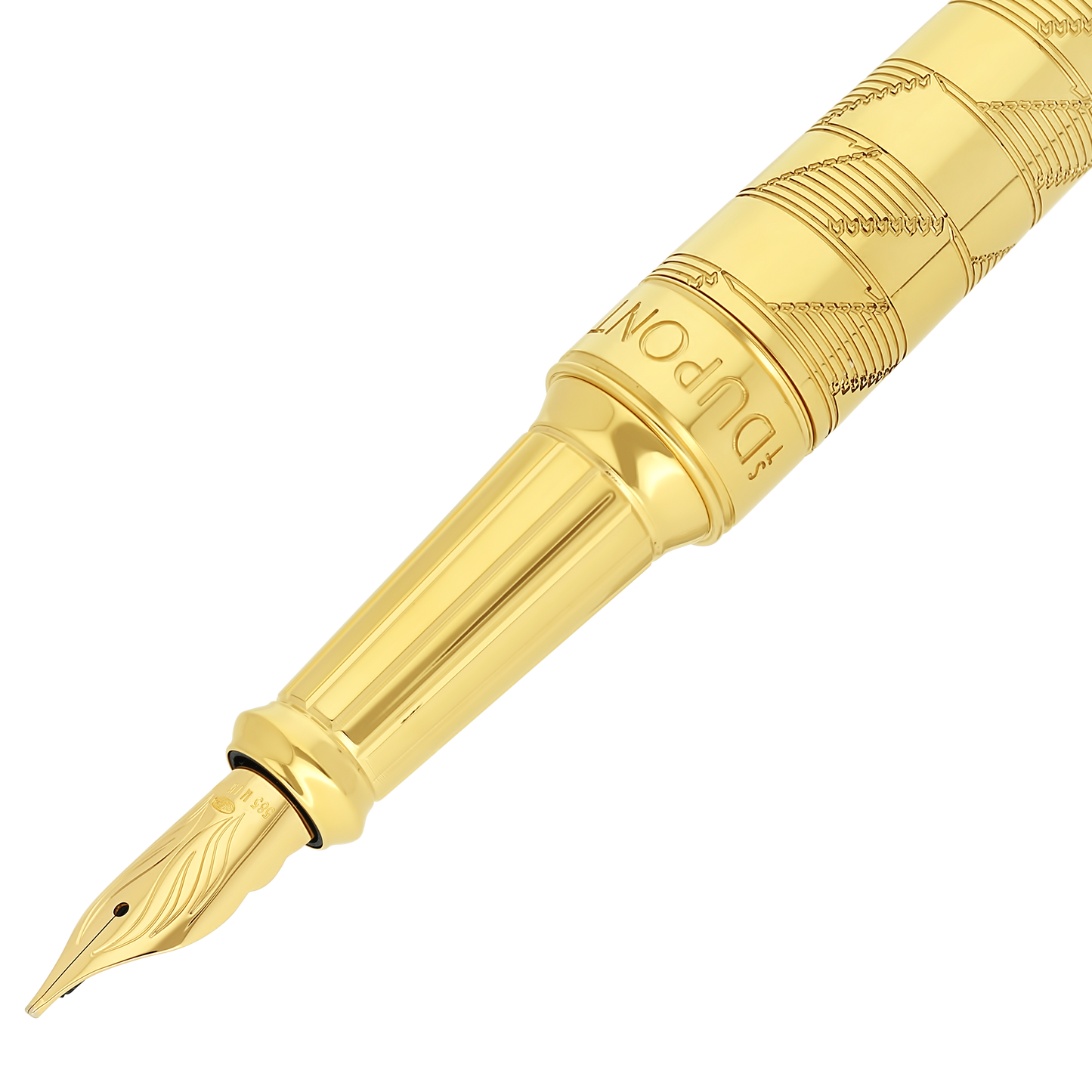 ST Dupont Fountain Pen Line D Eternity Monogram, Ltd. Edt., Golden