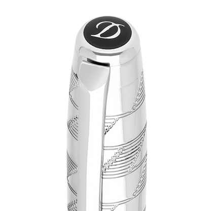 ST Dupont Fountain Pen Line D Eternity Monogram, Palladium, Ltd. Edt., Silver