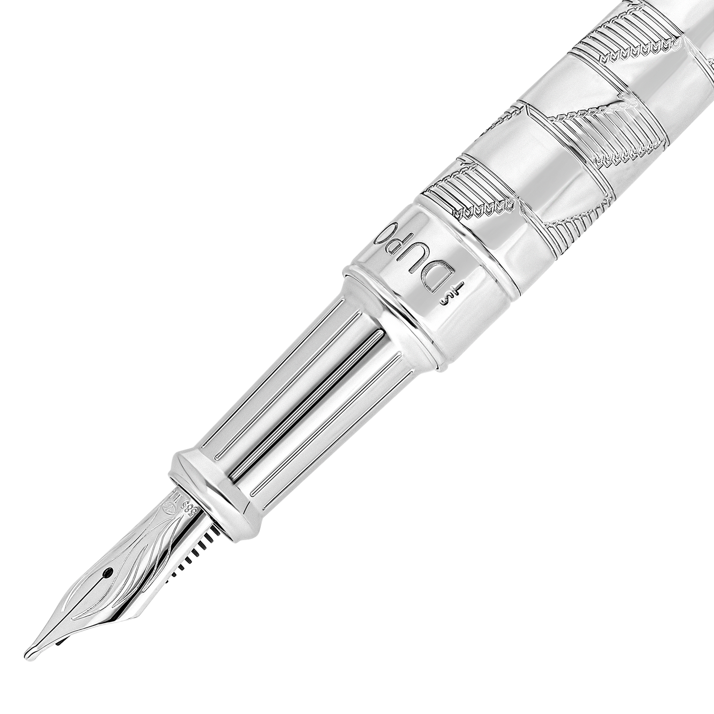 ST Dupont Fountain Pen Line D Eternity Monogram, Palladium, Ltd. Edt., Silver