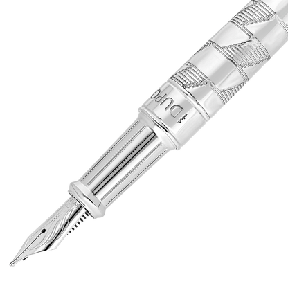 ST Dupont Fountain Pen Line D Eternity Monogram, Palladium, Ltd. Edt., Silver
