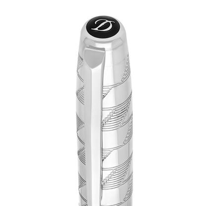 ST Dupont Fountain Pen Line D Eternity Monogram, Palladium, Ltd. Edt., Silver