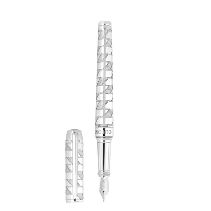 ST Dupont Fountain Pen Line D Eternity Monogram, Ltd. Edt., Silver