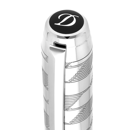 ST Dupont Fountain Pen Line D Eternity Monogram, Ltd. Edt., Silver
