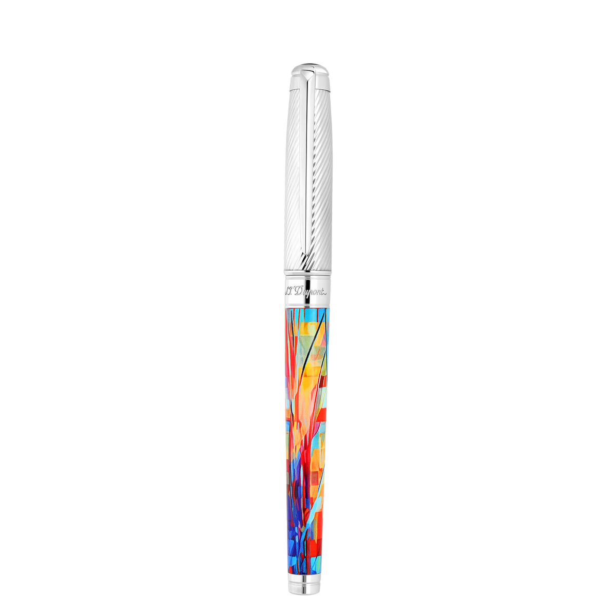ST Dupont Fountain Pen Line D Eternity Graffiti, Palladium, Ltd. Edt., Multicolor