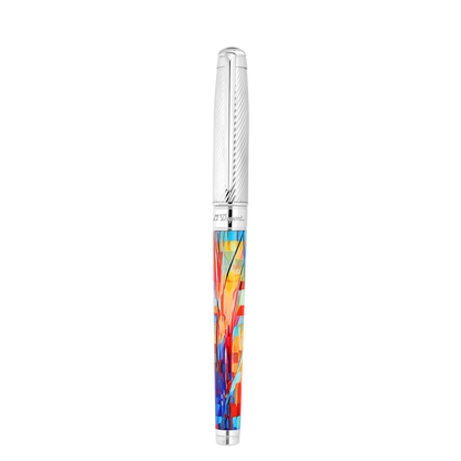 ST Dupont Fountain Pen Line D Eternity Graffiti, Palladium, Ltd. Edt., Multicolor