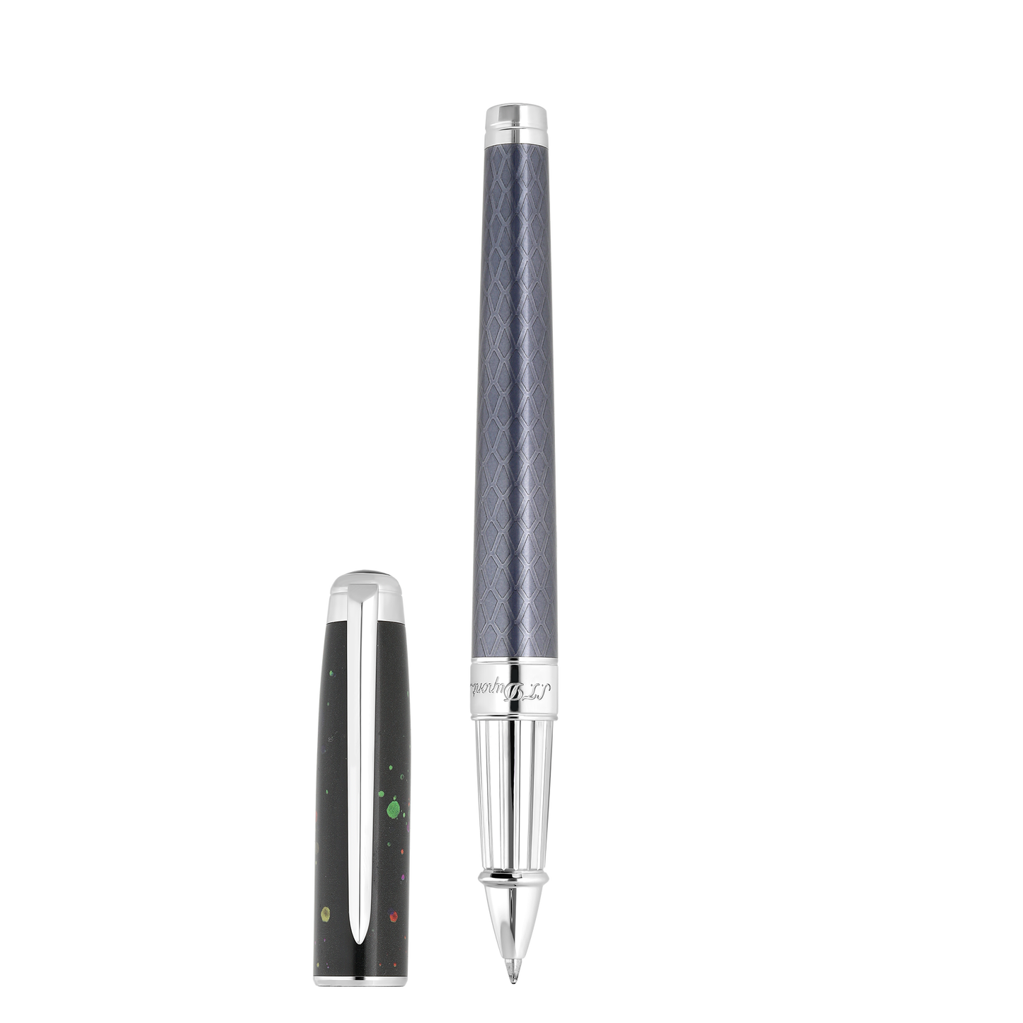 ST Dupont Instrument d'écriture Line D Eternity Dragon, Palladium, Ltd. Edt., Schwarz