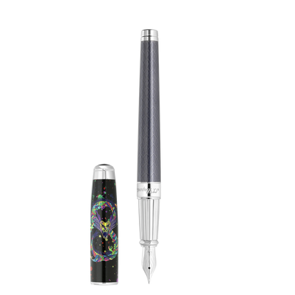 ST Dupont Instrument d'écriture Line D Eternity Dragon, Palladium, Ltd. Edt., Schwarz