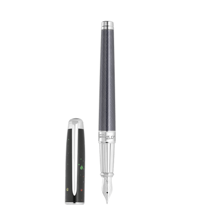 ST Dupont Instrument d'écriture Line D Eternity Dragon, Palladium, Ltd. Edt., Schwarz