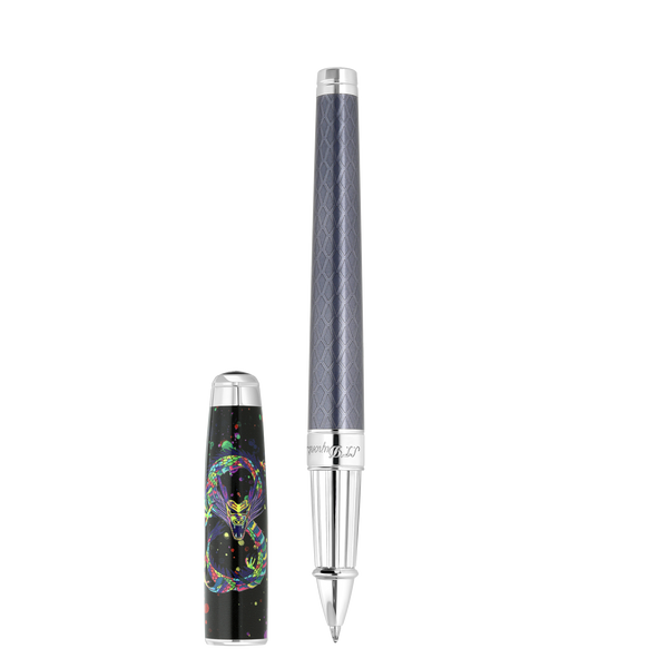 ST Dupont Instrument d'écriture Line D Eternity Dragon, Palladium, Ltd. Edt., Schwarz