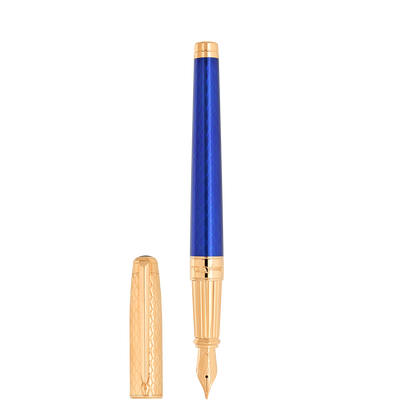 ST Dupont Fountain Pen Line D Eternity Dragon, Ltd. Ed., Royal-blue