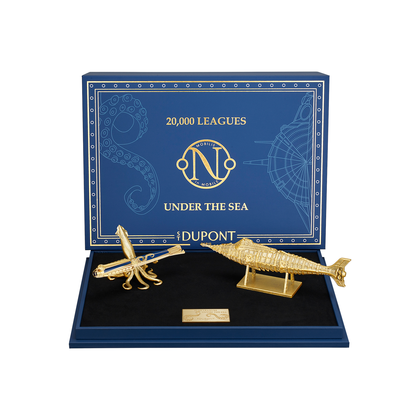 ST Dupont Writing Instruments Set Writing Instrument 20000 Leagues Under the Sea, Ltd. Ed., Blue-gulf-stream