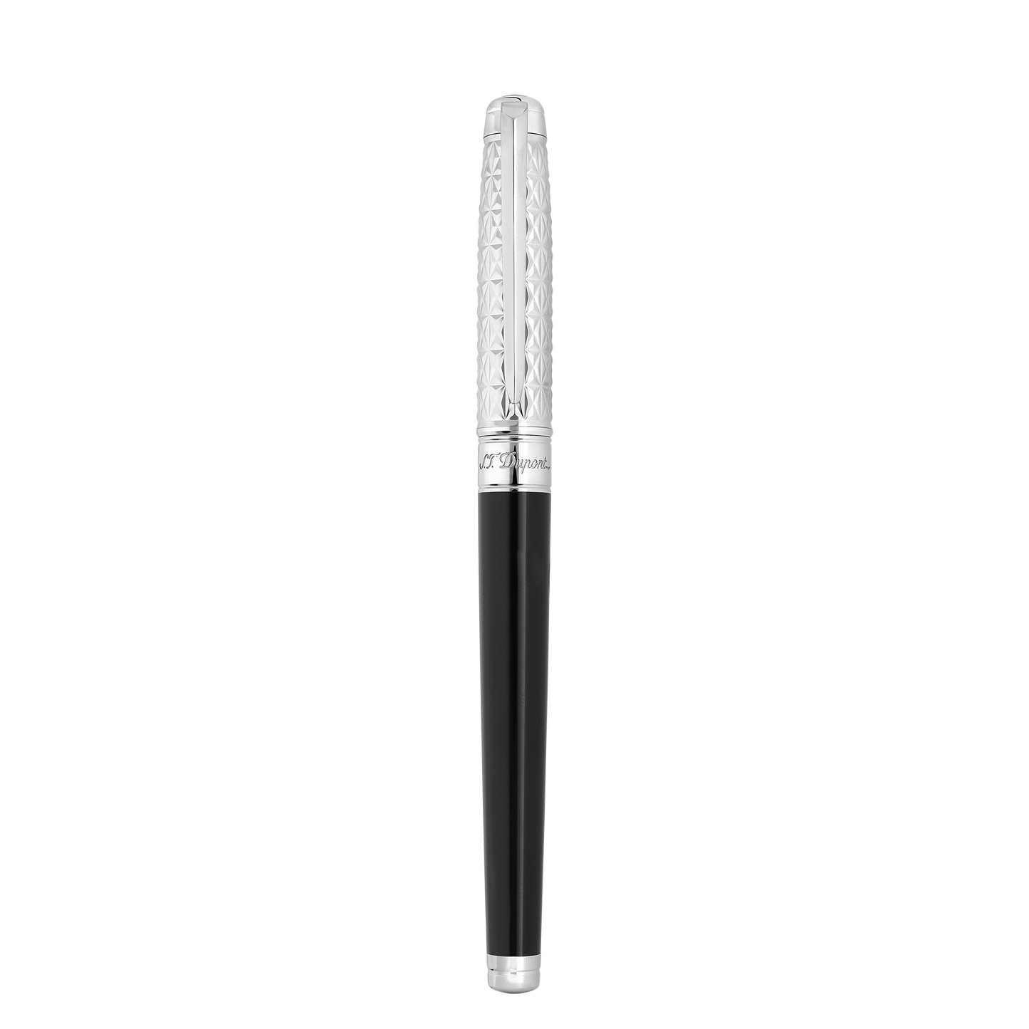 ST Dupont Füllfederhalter Line D Eternity Fire X, Palladium, Ltd. Edt., Schwarz