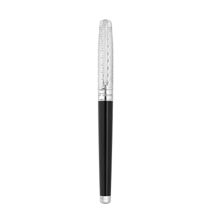 ST Dupont Füllfederhalter Line D Eternity Fire X, Palladium, Ltd. Edt., Schwarz