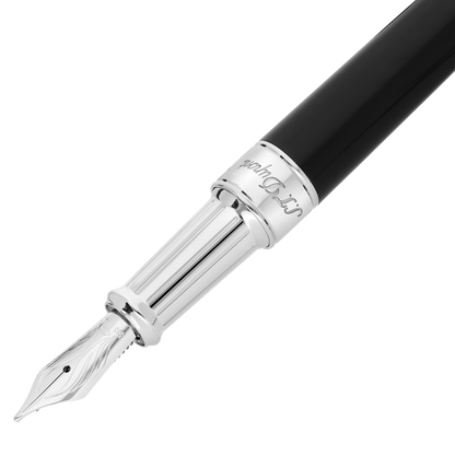 ST Dupont Füllfederhalter Line D Eternity Fire X, Palladium, Ltd. Edt., Schwarz