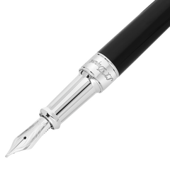 ST Dupont Füllfederhalter Line D Eternity Fire X, Palladium, Ltd. Edt., Schwarz