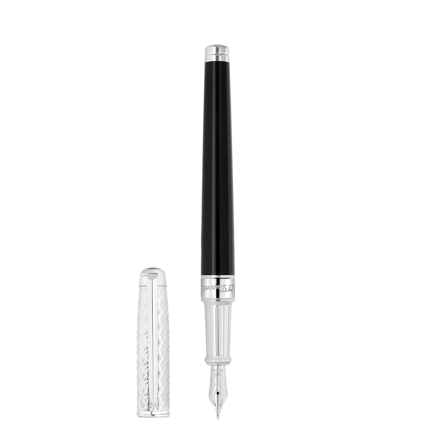 ST Dupont Füllfederhalter Line D Eternity Fire X, Palladium, Ltd. Edt., Schwarz