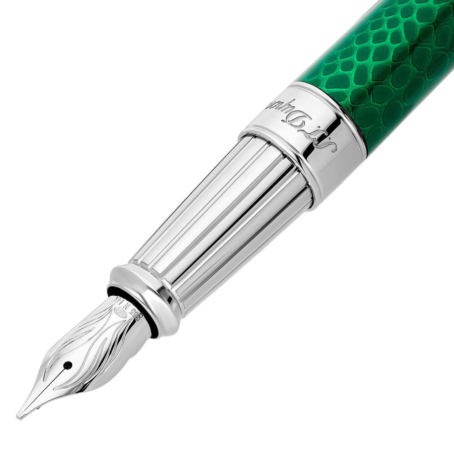 ST Dupont Fountain Pen Line D Eternity Snake Skin, Ltd. Edt., Green