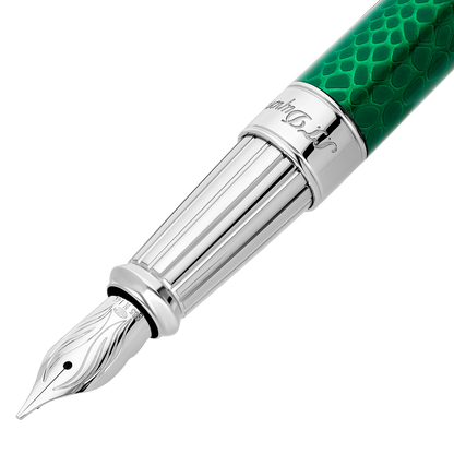 ST Dupont Fountain Pen Line D Eternity Snake Skin, Ltd. Edt., Green