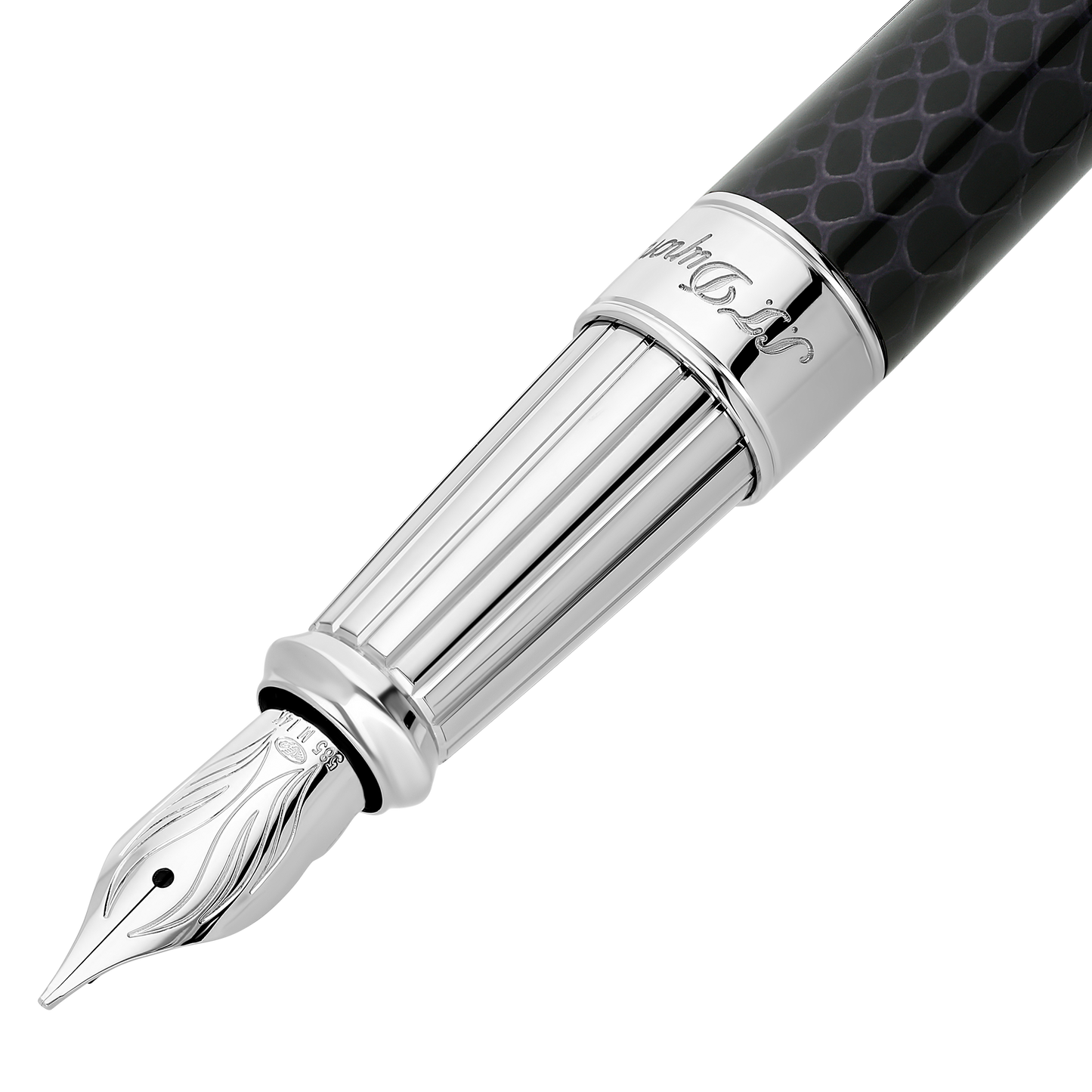 ST Dupont Fountain Pen Line D Eternity Snake Skin, Ltd. Ed., Black