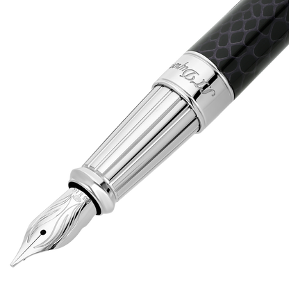 ST Dupont Fountain Pen Line D Eternity Snake Skin, Ltd. Ed., Black