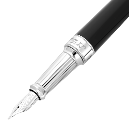 ST Dupont Fountain Pen Line D Eternity Eternity, Palladium, Black