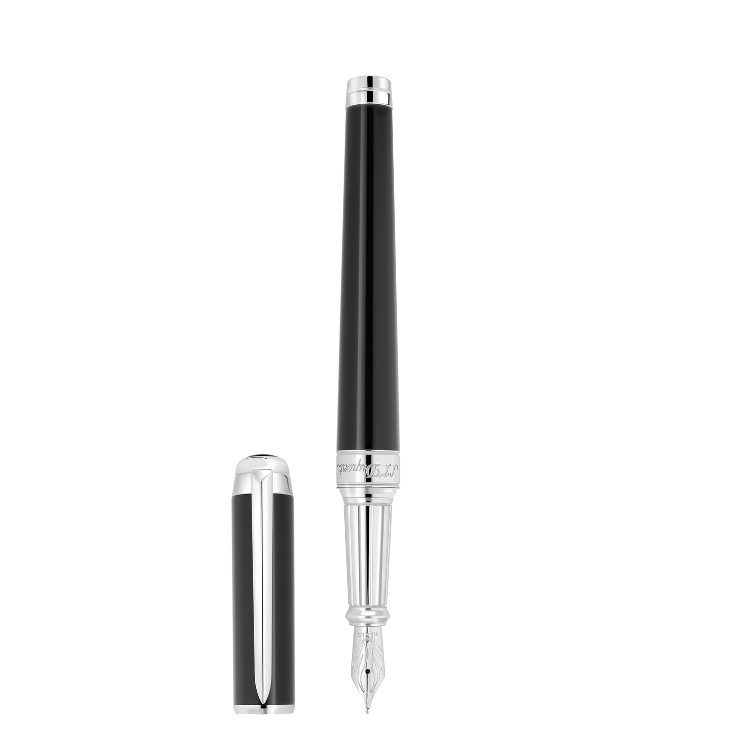 ST Dupont Fountain Pen Line D Eternity Eternity, Palladium, Black
