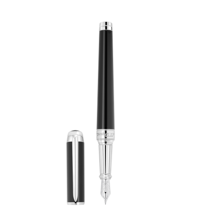 ST Dupont Fountain Pen Line D Eternity Eternity, Palladium, Black