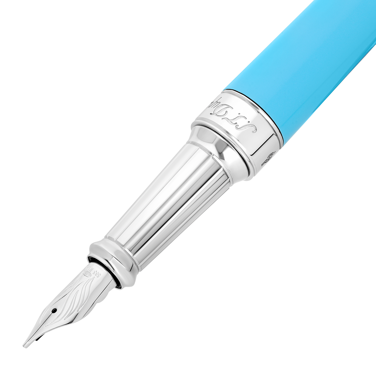 ST Dupont Füllfederhalter Line D Eternity Eternity, Palladium, Turquoise-blue