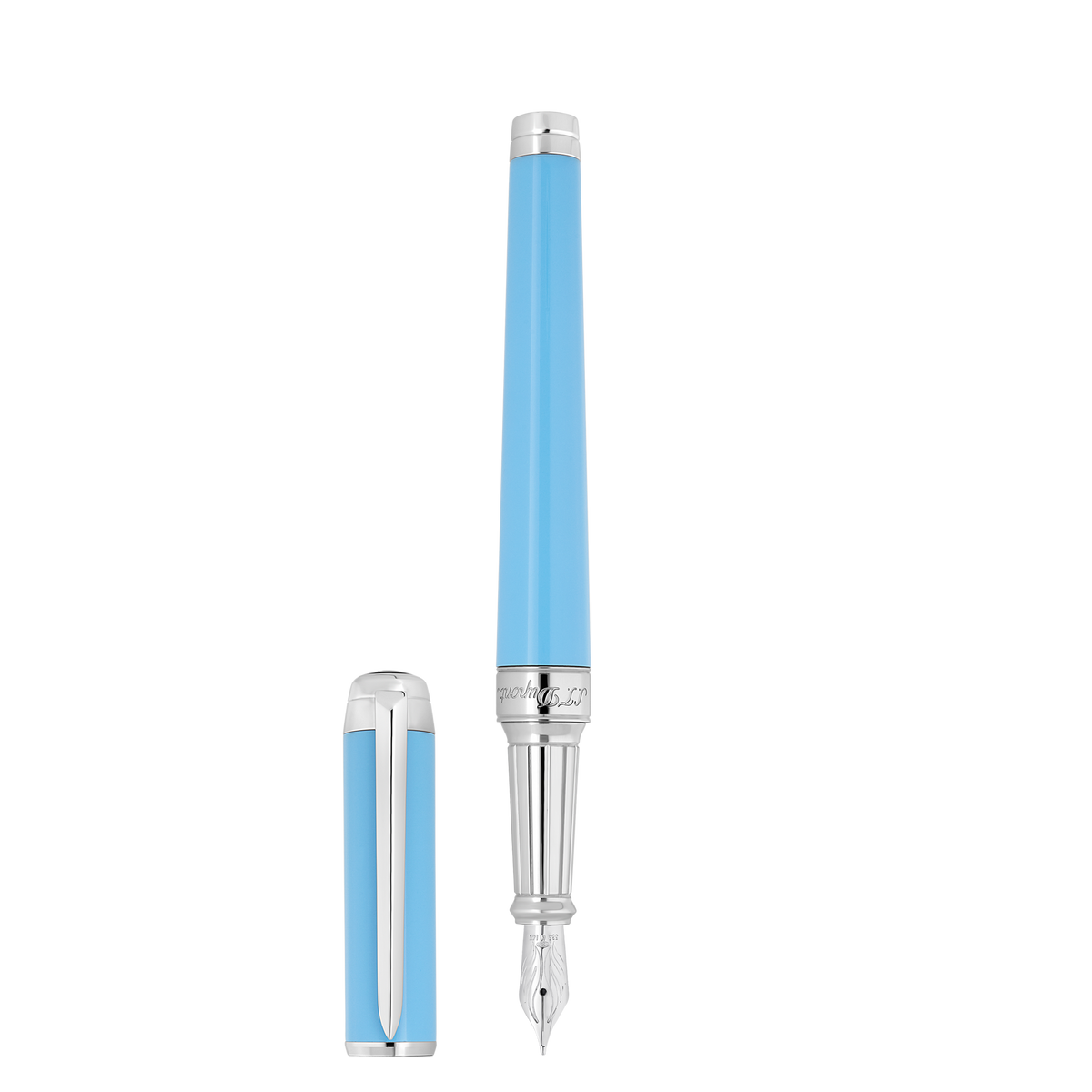 ST Dupont Füllfederhalter Line D Eternity Eternity, Palladium, Turquoise-blue