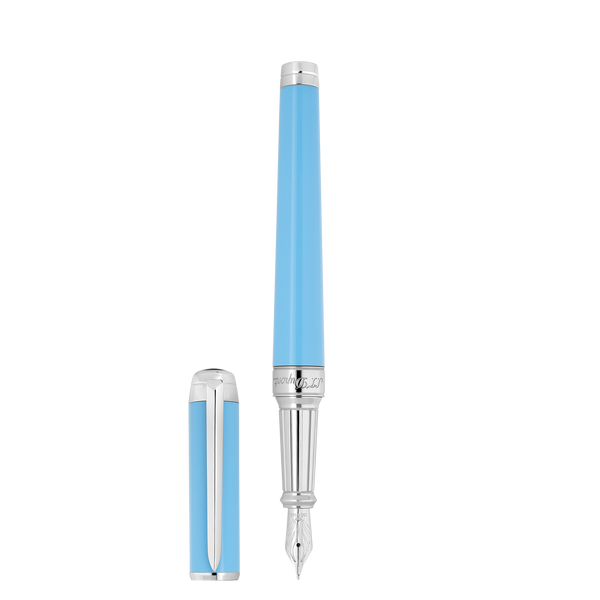 ST Dupont Füllfederhalter Line D Eternity Eternity, Palladium, Turquoise-blue