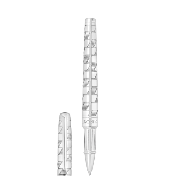 ST Dupont Tintenroller Line D Eternity Monogram, Ltd. Edt., Silver